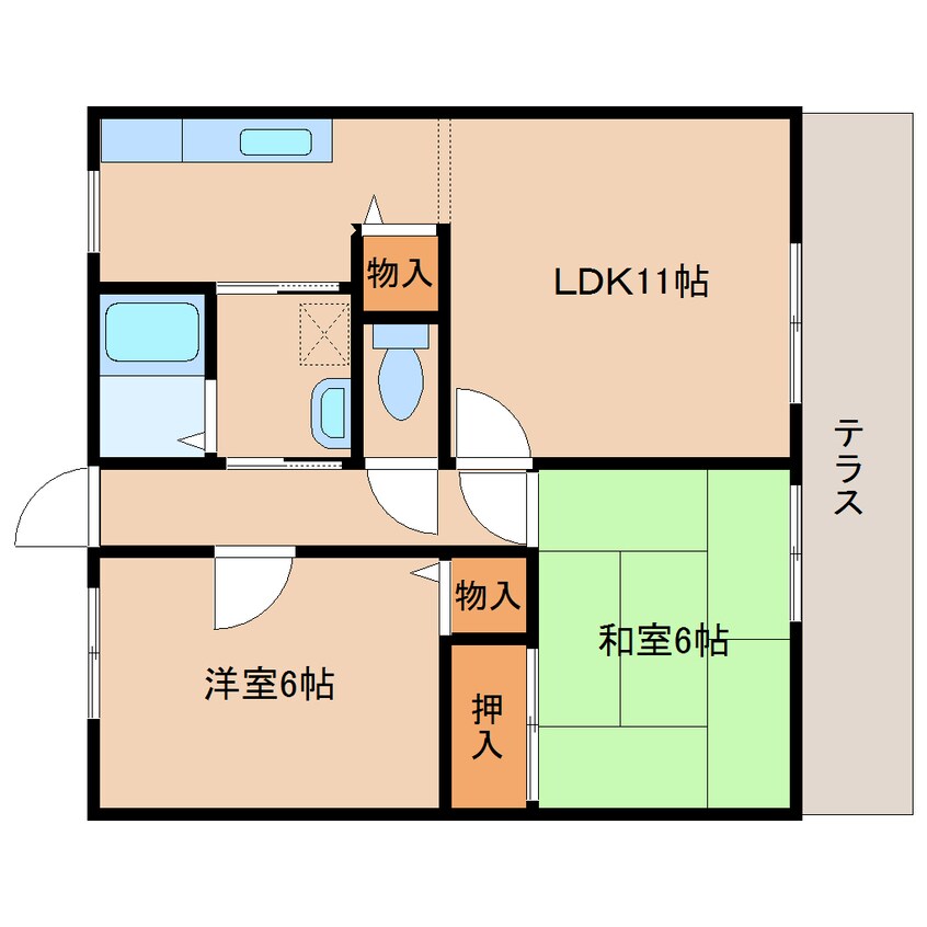 間取図 大和路線・関西本線/大和小泉駅 徒歩14分 1階 築25年