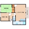 近鉄橿原線/九条駅 徒歩5分 2階 築35年 2LDKの間取り