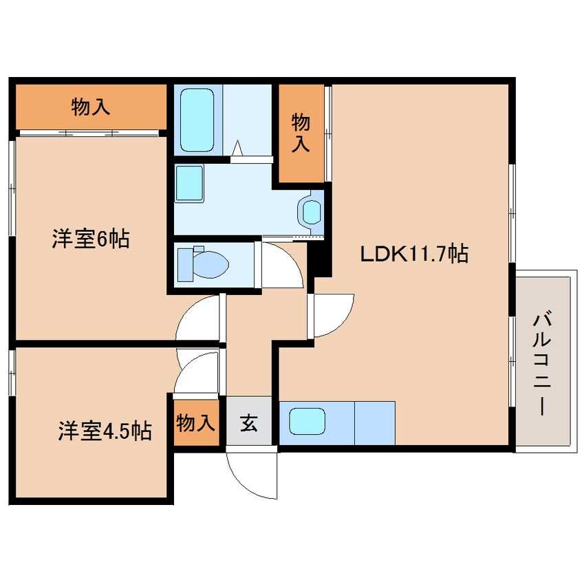 間取図 近鉄橿原線/平端駅 徒歩6分 3階 築29年