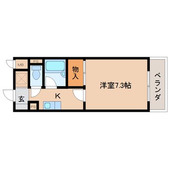 間取図 大和路線・関西本線/郡山駅 徒歩5分 1階 築22年