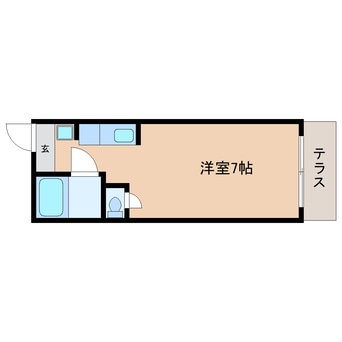 間取図 近鉄橿原線/近鉄郡山駅 徒歩10分 1階 築32年