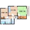 近鉄橿原線/平端駅 徒歩5分 2階 築30年 2DKの間取り