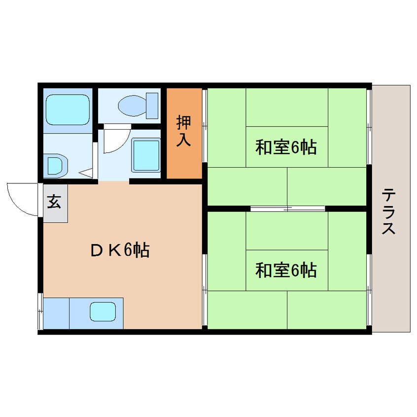 間取図 近鉄橿原線/平端駅 徒歩8分 1階 築37年