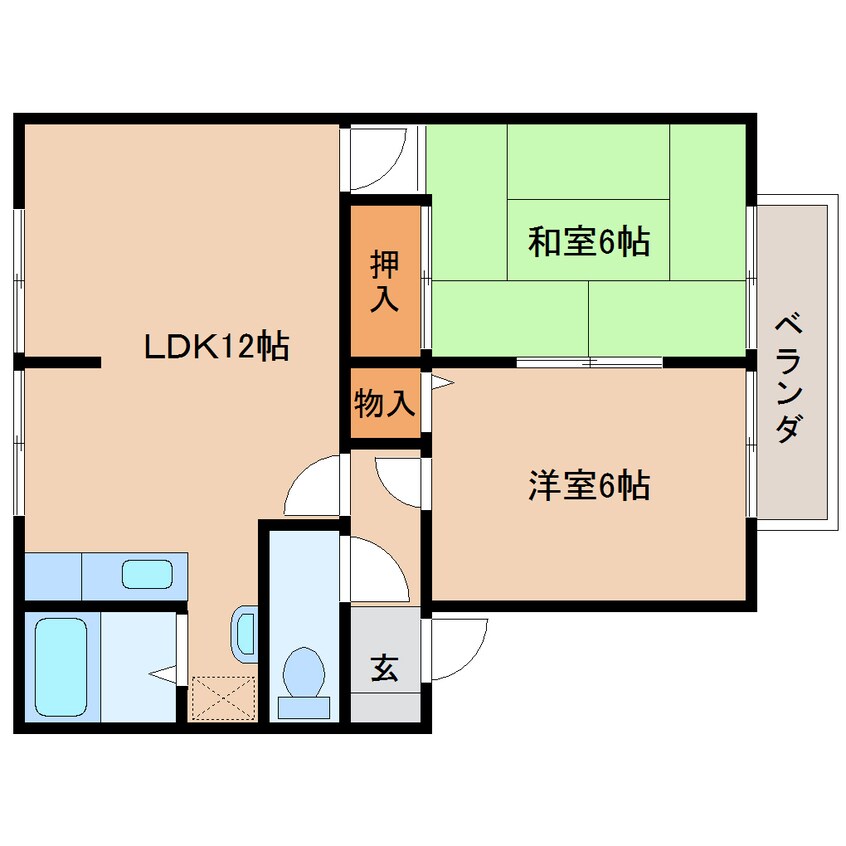 間取図 大和路線・関西本線/大和小泉駅 徒歩14分 2階 築29年