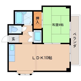 間取図 近鉄橿原線/九条駅 徒歩6分 3階 築36年