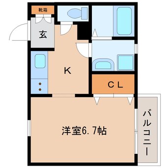 間取図 近鉄橿原線/近鉄郡山駅 徒歩10分 2階 築22年