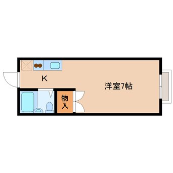 間取図 近鉄橿原線/筒井駅 徒歩5分 2階 築33年