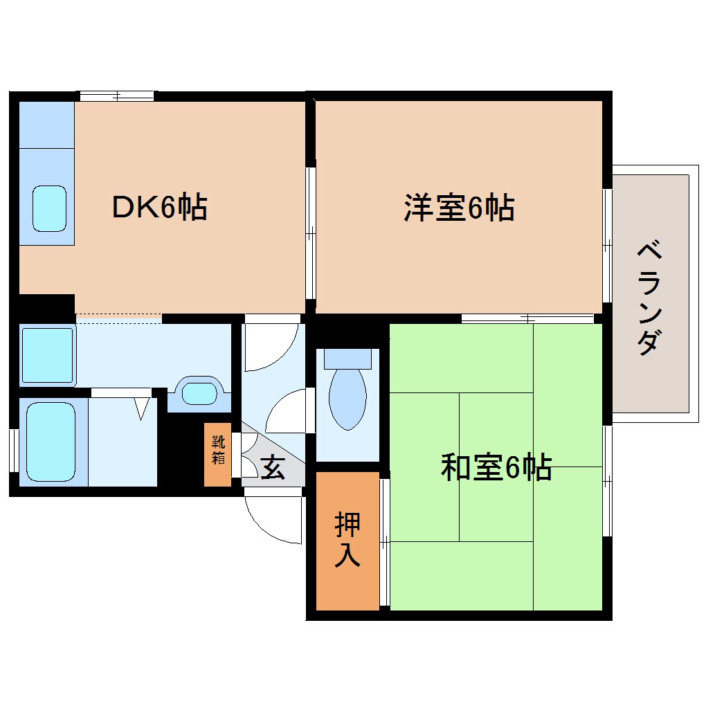 間取り図 近鉄橿原線/近鉄郡山駅 徒歩3分 2階 築26年