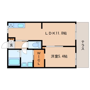 間取図 近鉄橿原線/近鉄郡山駅 徒歩10分 1階 築36年