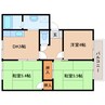 大和路線・関西本線/大和小泉駅 徒歩15分 2階 築35年 3DKの間取り