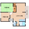 近鉄橿原線/平端駅 徒歩9分 2階 築28年 2LDKの間取り