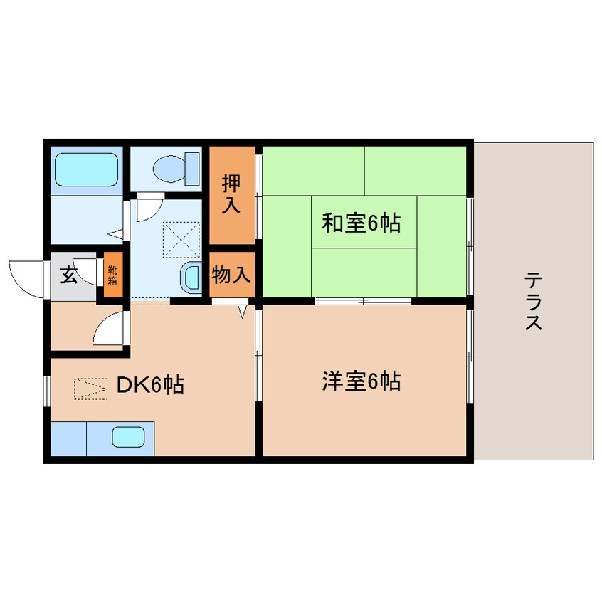 間取図 近鉄橿原線/平端駅 徒歩9分 1階 築28年