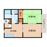 近鉄橿原線/平端駅 徒歩9分 2階 築29年 2DKの間取り