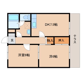 間取図 近鉄橿原線/平端駅 徒歩11分 1階 築25年