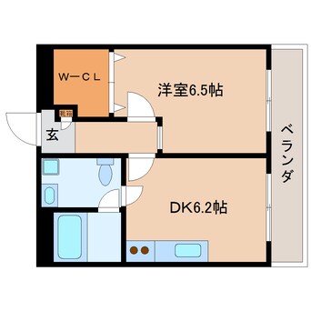 間取図 近鉄橿原線/近鉄郡山駅 徒歩8分 1階 築33年