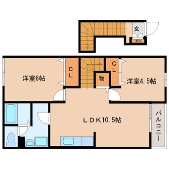 間取図 大和路線・関西本線/大和小泉駅 バス10分松尾寺口下車:停歩3分 2階 築23年