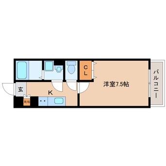 間取図 近鉄橿原線/近鉄郡山駅 徒歩12分 1階 築22年