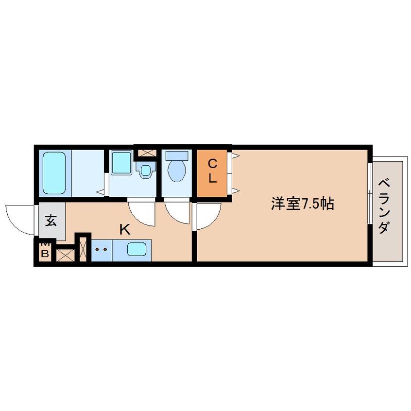 間取図 近鉄橿原線/近鉄郡山駅 徒歩12分 2階 築22年