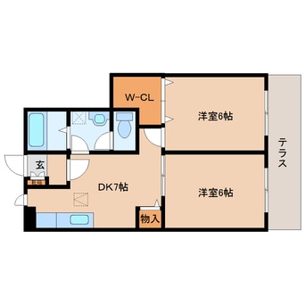 間取図 大和路線・関西本線/郡山駅 徒歩12分 1階 築22年