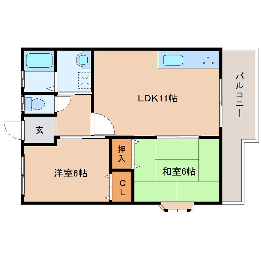 間取図 近鉄橿原線/近鉄郡山駅 バス10分新町下車:停歩3分 2階 築21年