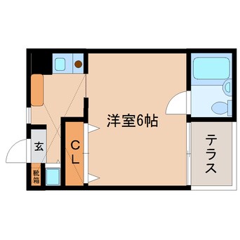 間取図 近鉄橿原線/近鉄郡山駅 徒歩5分 1階 築34年