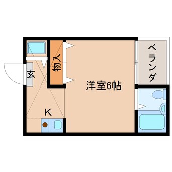 間取図 近鉄橿原線/近鉄郡山駅 徒歩5分 2階 築35年