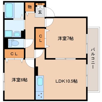 間取図 近鉄橿原線/筒井駅 徒歩8分 2階 築22年