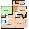 大和路線・関西本線/大和小泉駅 徒歩12分 2階 築27年 3LDKの間取り