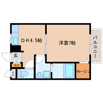 間取図 近鉄橿原線/近鉄郡山駅 徒歩10分 1階 築21年