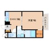 近鉄橿原線/近鉄郡山駅 徒歩10分 1階 築21年 1DKの間取り