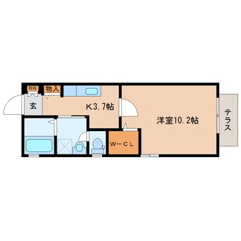 間取図 近鉄橿原線/筒井駅 徒歩3分 1階 築20年