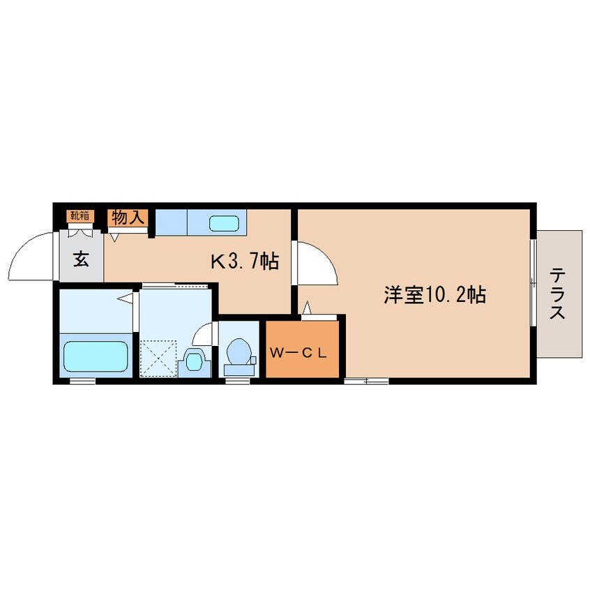 間取図 近鉄橿原線/筒井駅 徒歩3分 1階 築20年