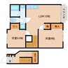 近鉄橿原線/平端駅 徒歩14分 2階 築21年 2LDKの間取り