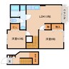 近鉄橿原線/平端駅 徒歩14分 2階 築21年 2LDKの間取り