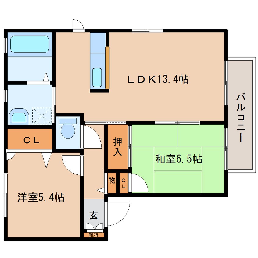 間取図 大和路線・関西本線/大和小泉駅 徒歩15分 2階 築19年