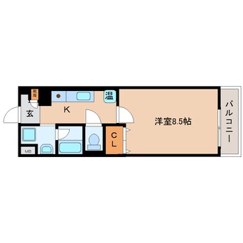 間取図 近鉄橿原線/近鉄郡山駅 徒歩13分 3階 築19年