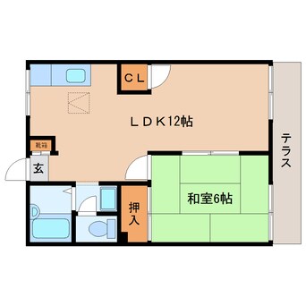 間取図 近鉄橿原線/近鉄郡山駅 徒歩13分 1階 築34年