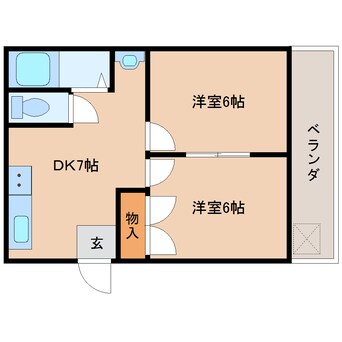 間取図 近鉄橿原線/筒井駅 徒歩13分 1階 築31年