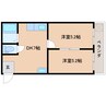近鉄橿原線/筒井駅 徒歩13分 3階 築32年 2DKの間取り