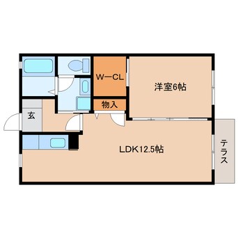 間取図 近鉄橿原線/九条駅 徒歩5分 1階 築18年