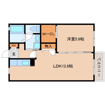 間取図 近鉄橿原線/九条駅 徒歩5分 2階 築17年