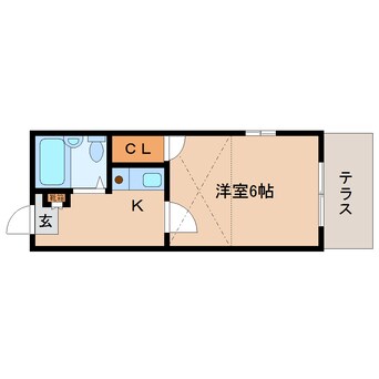 間取図 近鉄橿原線/近鉄郡山駅 徒歩7分 1階 築34年