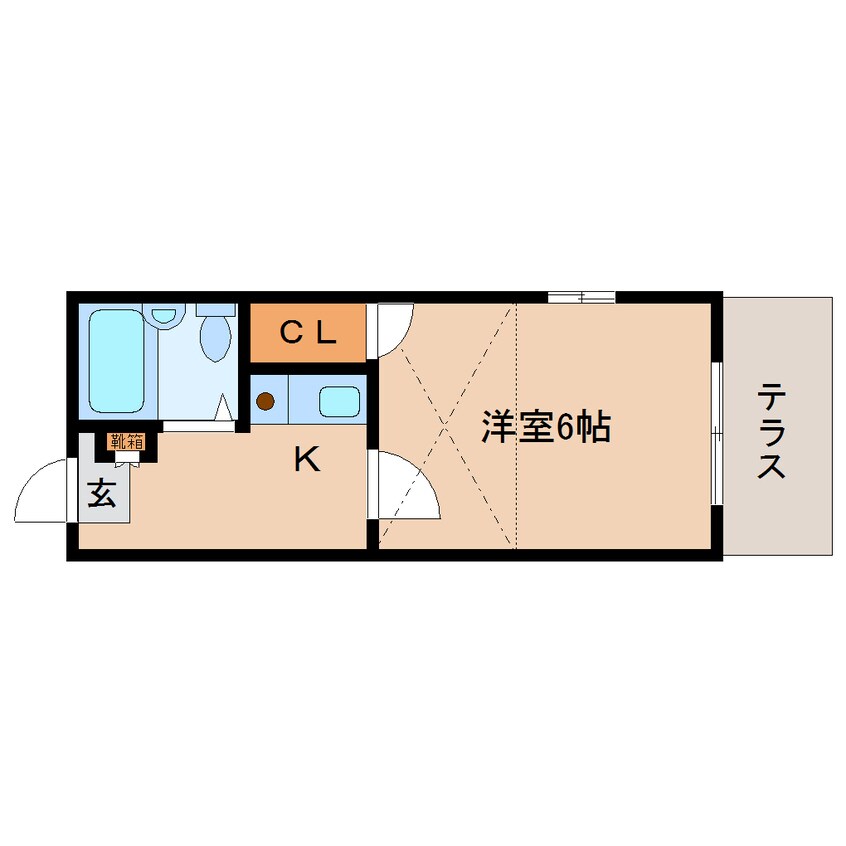 間取図 近鉄橿原線/近鉄郡山駅 徒歩7分 1階 築34年