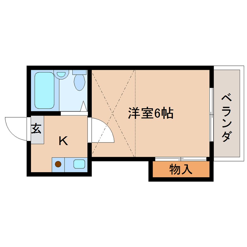 間取図 近鉄橿原線/近鉄郡山駅 徒歩7分 2階 築36年
