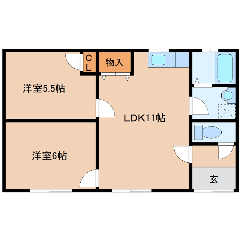 間取図 近鉄橿原線/平端駅 徒歩3分 1階 築36年