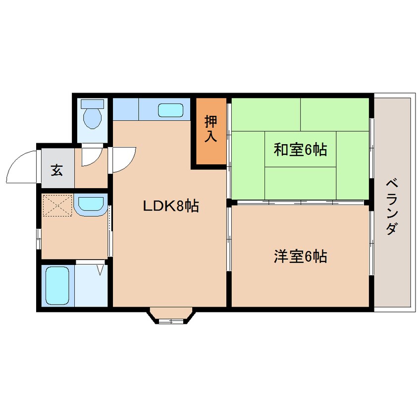 間取図 近鉄橿原線/九条駅 徒歩7分 3階 築33年