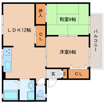 間取図 近鉄橿原線/筒井駅 徒歩10分 2階 築31年