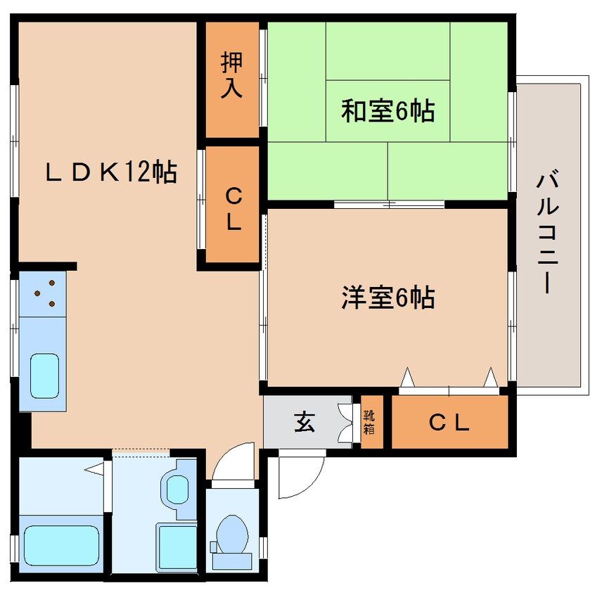 間取図 近鉄橿原線/筒井駅 徒歩10分 2階 築31年