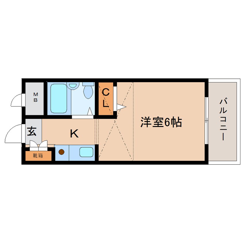 間取図 近鉄橿原線/近鉄郡山駅 徒歩2分 1階 築34年