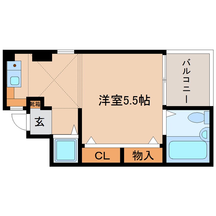 間取図 近鉄橿原線/近鉄郡山駅 徒歩5分 2階 築34年